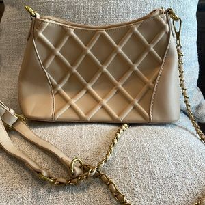 Beige crossbody purse